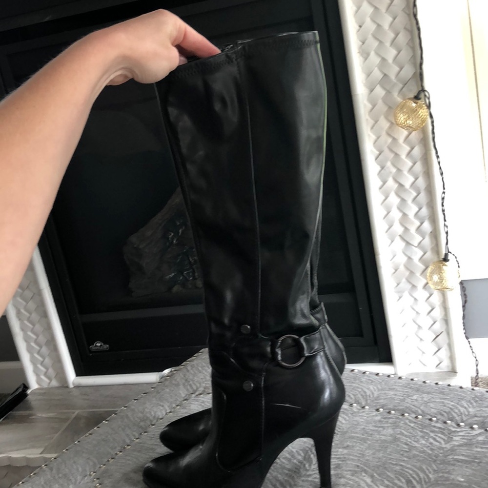 Synthetic leather (pleather) black boots